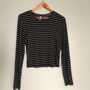 Striped black and white long sleeve